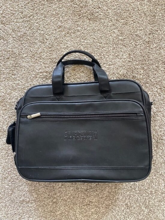 Leeds Black Leather Pharmaceutical Rep Bag Eli Lilly Zyprexa Pockets Travel